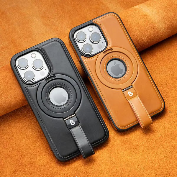 Case iPhone em couro com cordão e carregamento MagSafe