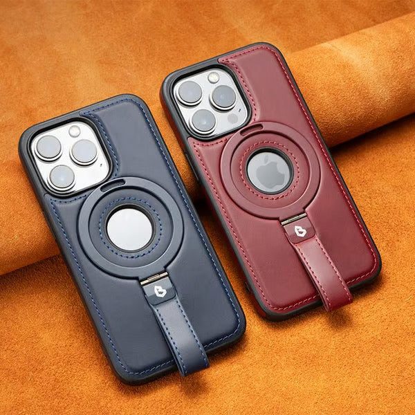 Case iPhone em couro com cordão e carregamento MagSafe