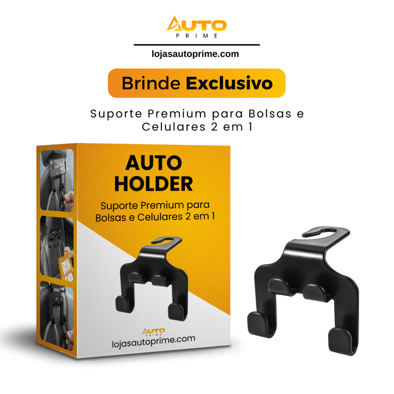 AutoHolder® - Suporte Premium Para Bolsas e Celulares 2 em 1 + Brinde exclusivo