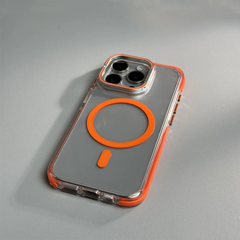Case iPhone Transparente Minimalista com Carregamento MagSafe