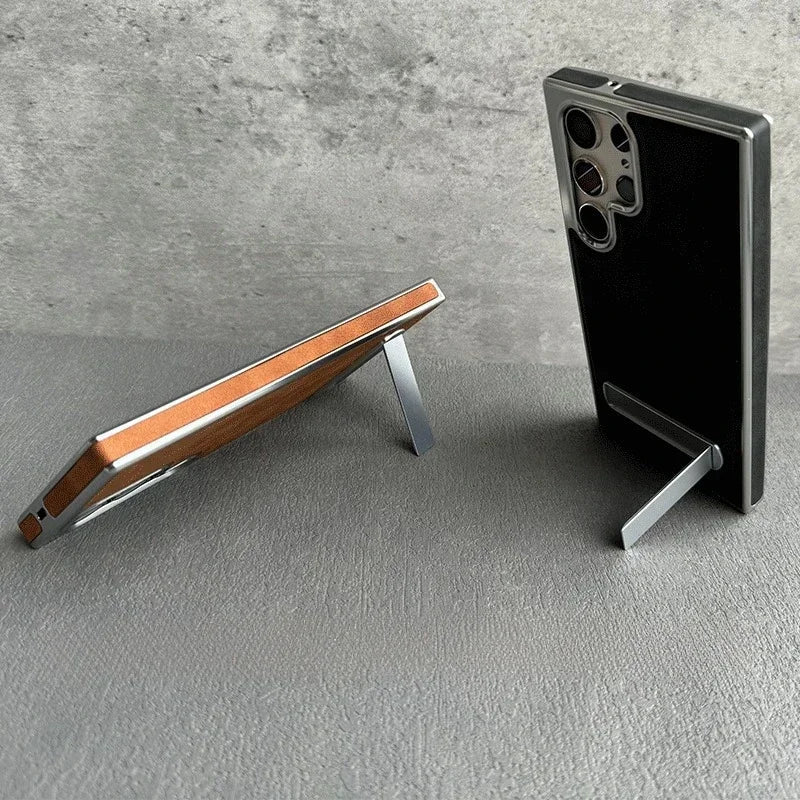 Case Samsung em Couro Genuíno com Suporte Dobrável