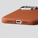 Case Iphone em Couro com Design Minimalista e Carregamento MagSafe