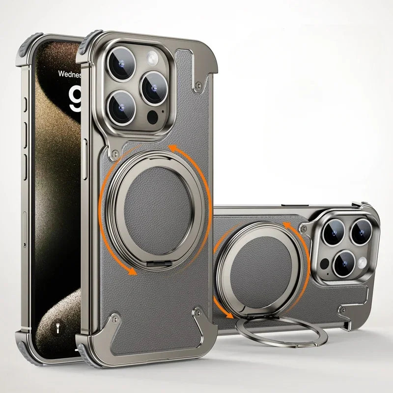 Capa iPhone MagSafe Magnética de Alumínio com Rotação de 360°