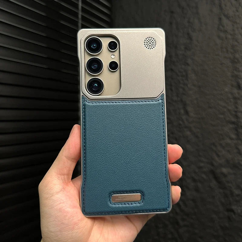 Case Samsung Minimalista em Couro Anti Impacto