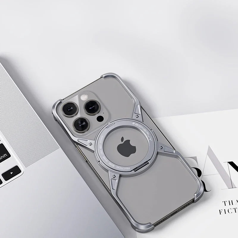 Case iPhone Minimalista em Alumínio e carregamento MagSafe em 360º