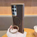 Case Samsung com Acabamento em Carbono e Carregamento MagSafe