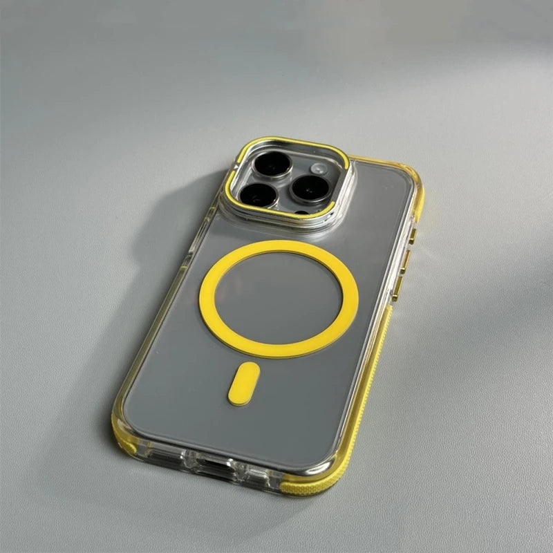 Case iPhone Transparente Minimalista com Carregamento MagSafe