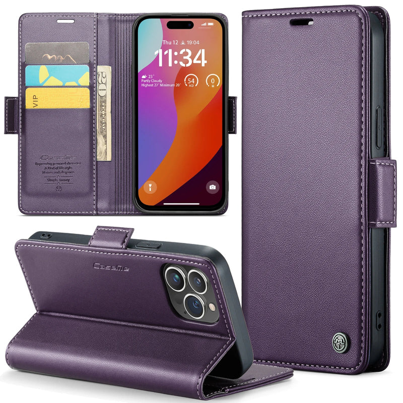 Case iPhone em Couro com Porta Cartões e Proteção 360°
