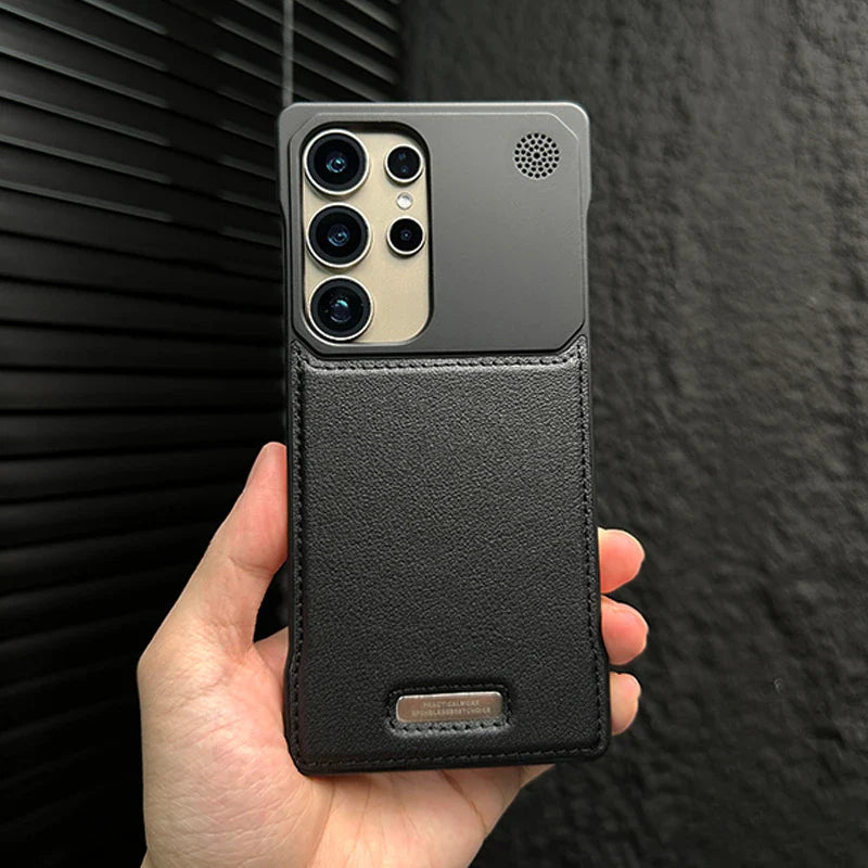 Case Samsung Minimalista em Couro Anti Impacto