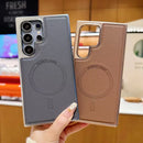 Case Samsung em Couro com Carregamento Sem Fio