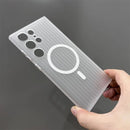 Case Samsung Transparente Fosca com Carregamento MagSafe