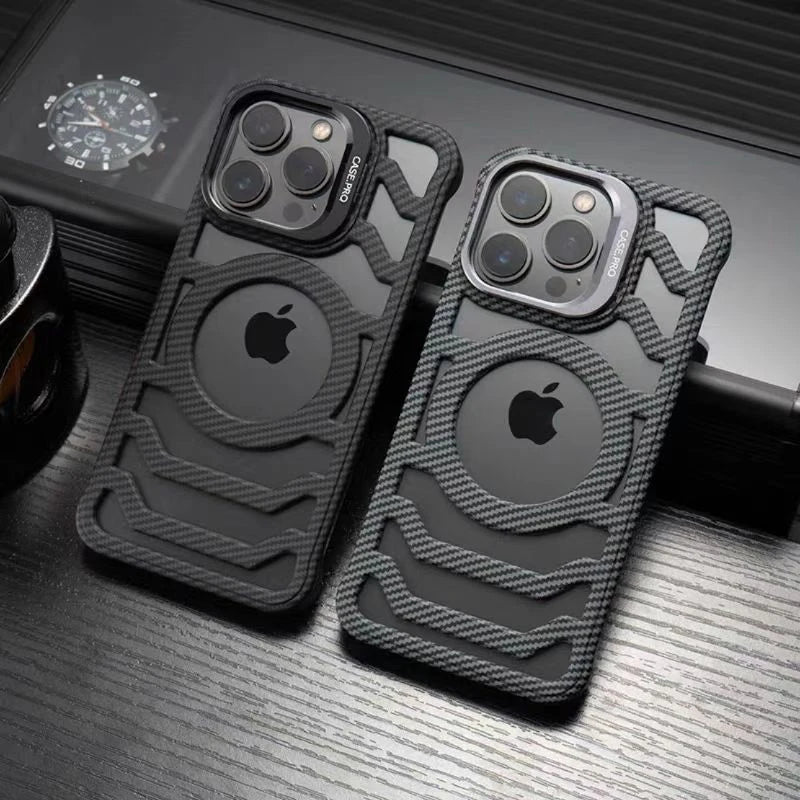 Case iPhone em carbono com dissipação de calor e MagSafe