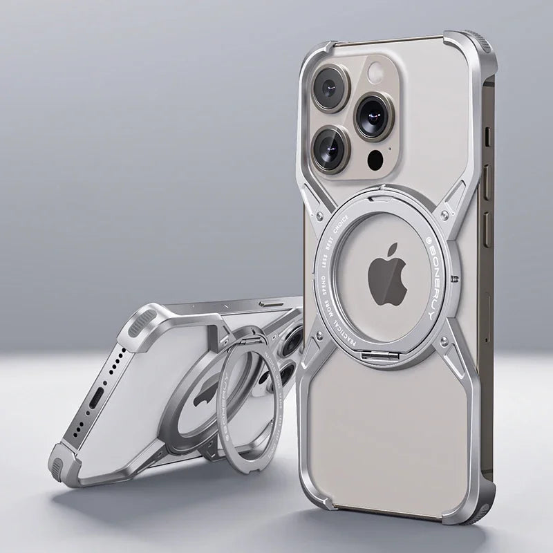 Case iPhone Minimalista em Alumínio e carregamento MagSafe em 360º