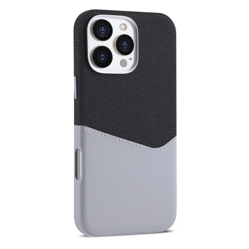 Case iPhone em Tecido e Couro Minimalista