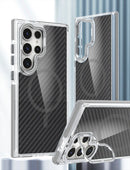 Case Samsung em carbono e proteção dedicada de câmeras + MagSafe