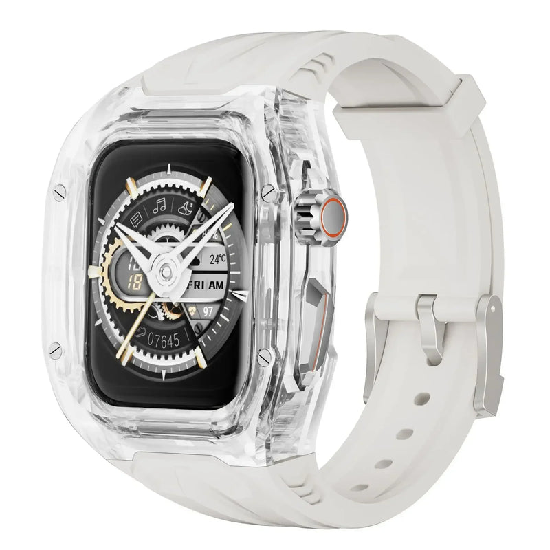 Case Apple Watch Transparente com Pulseira em Borracha