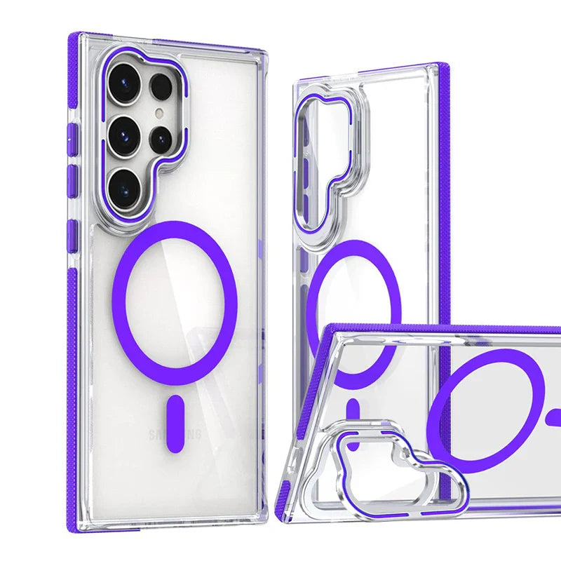 Case Samsung Transparente com Suporte Reclinável e MagSafe