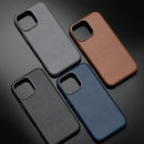 Case Iphone em Couro com Design Minimalista e Carregamento MagSafe