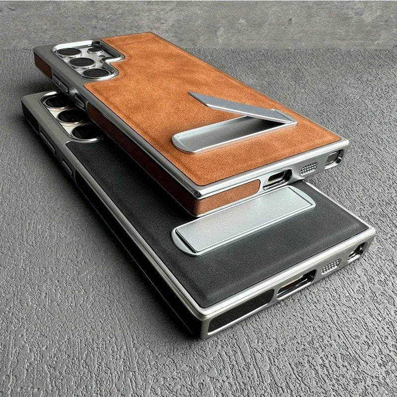 Case Samsung em Couro Genuíno com Suporte Dobrável