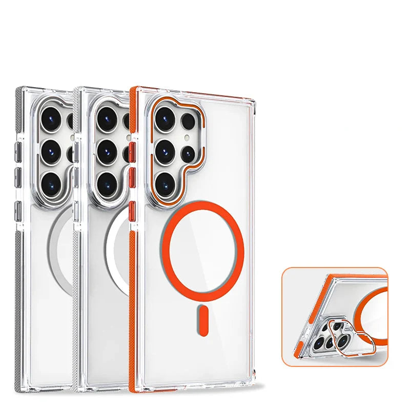Case Samsung Transparente com Suporte Reclinável e MagSafe