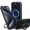 Case iPhone em couro e suporte magnético flexível MagSafe