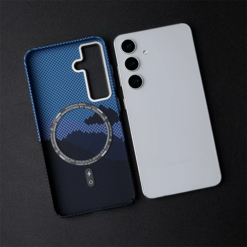 Case Samsung em Fibra de Carbono Texturizada MagSafe