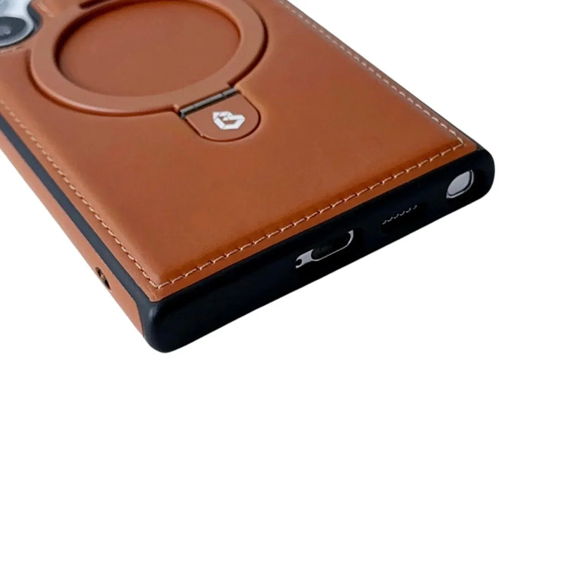Case Samsung em Couro Premium e carregamento MagSafe