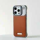 Case iPhone em Metal com revertimento em Couro e Carregamento MagSafe