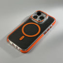 Case iPhone Transparente com Fibra de Carbono e Carregamento MagSafe