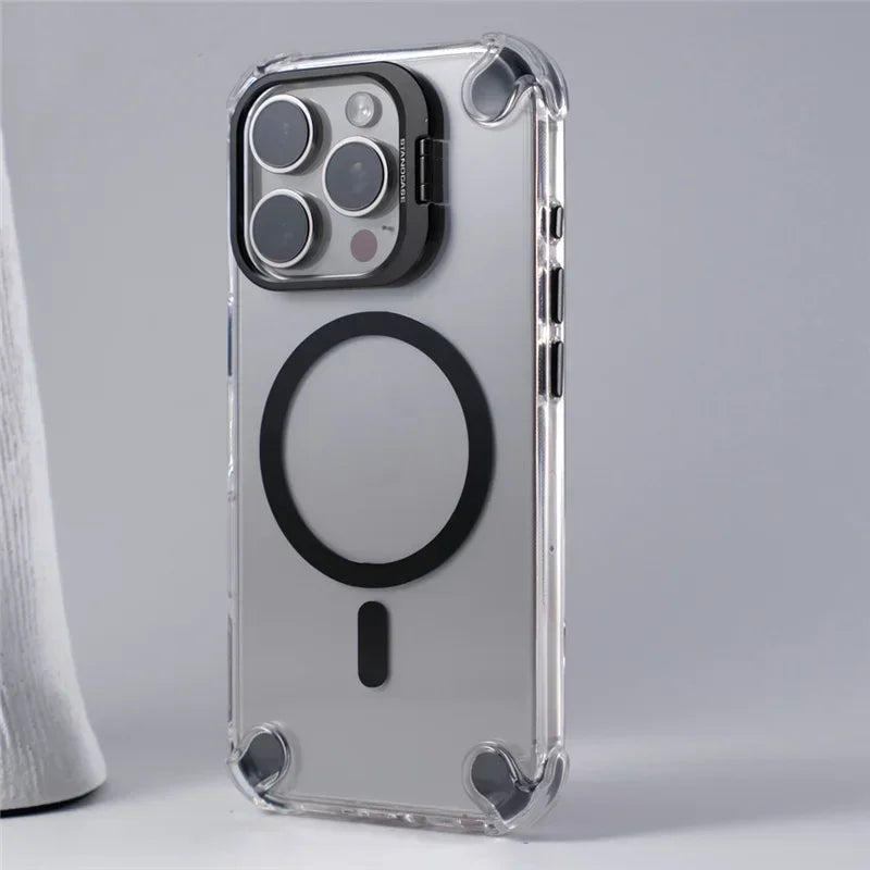 Case iPhone Anti Impacto MagSafe e Suporte Retrátil