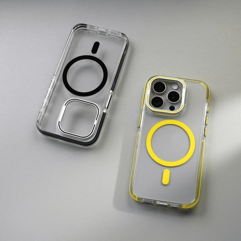Case iPhone Transparente Minimalista com Carregamento MagSafe