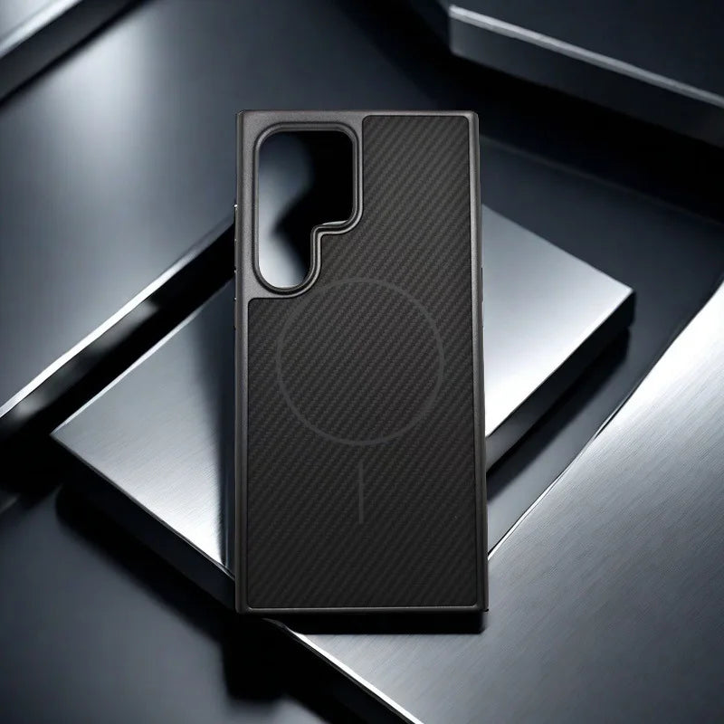 Case Samsung Carbono Luxo com Carregamento MagSafe