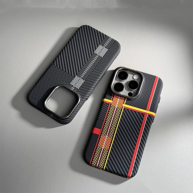 Case iPhone em fibra de carbono e carregamento MagSafe