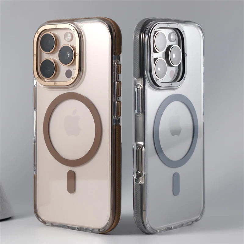 Case iPhone Transparente com Design Minimalista e Carregamento MagSafe