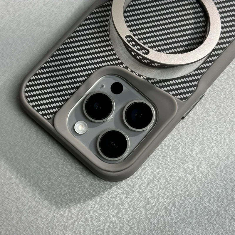 Case iPhone Nano Carbono Minimalista e carregamento MagSafe
