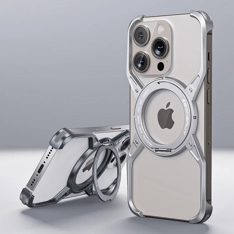 Case iPhone Minimalista em Alumínio e carregamento MagSafe em 360º