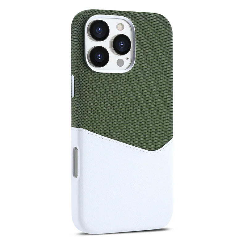Case iPhone em Tecido e Couro Minimalista