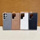 Case Samsung em Couro com Carregamento Sem Fio