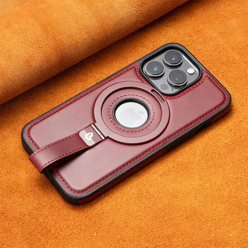 Case iPhone em couro com cordão e carregamento MagSafe