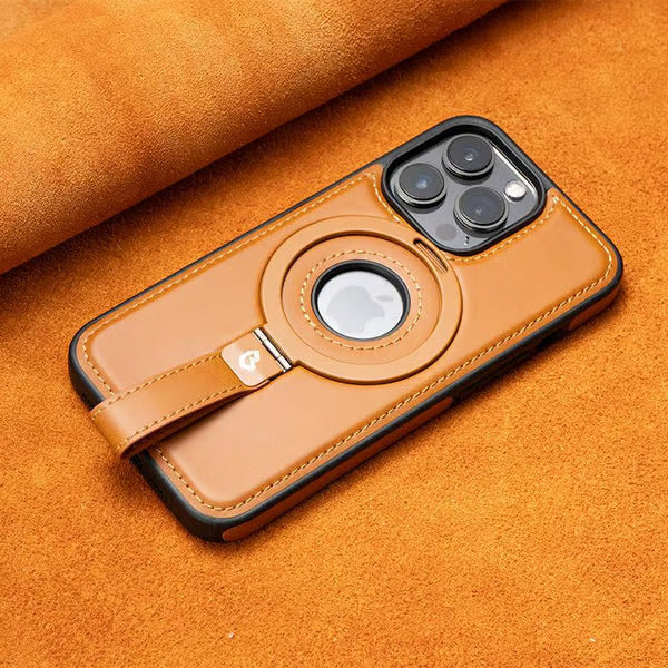 Case iPhone em couro com cordão e carregamento MagSafe